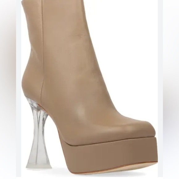 Black Suede Studio Ankle Boots Nude 5โ Heel Acrylic EU 38 / US 8 /1.5โ Platform - Picture 3 of 11